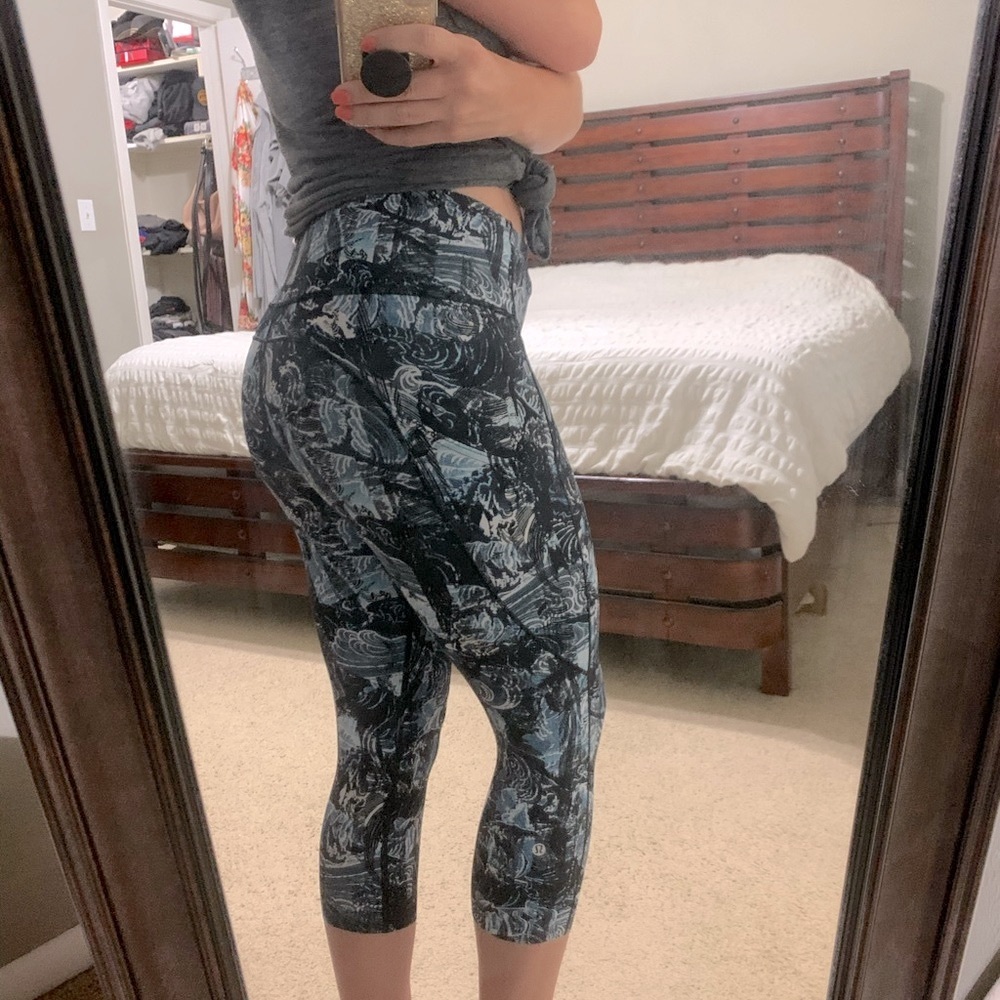 Lululemon Fast and Free Crop II eternal wave 19”